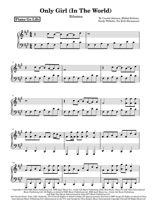 Only Girl (in The World) (Arr. Piano Go Life) - Rihanna (Piano Solo)