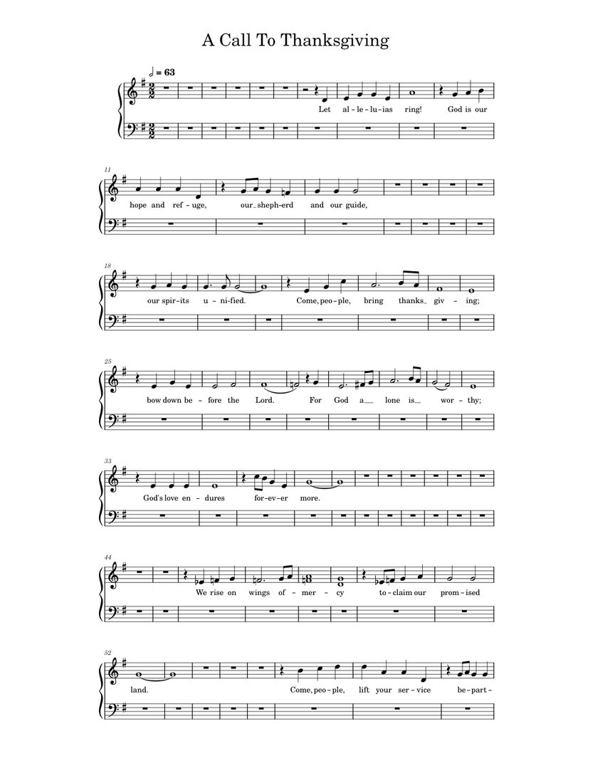 Hal Leonard and Shawnee Press Church Choral A Call To Thanksgiving Alto