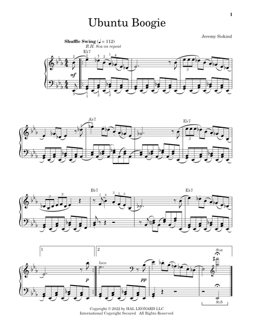 Ubuntu Boogie - Jeremy Siskind (Educational Piano)