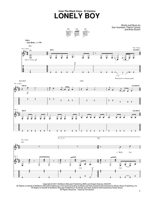 Lonely Boy - The Black Keys (Guitar Tab)