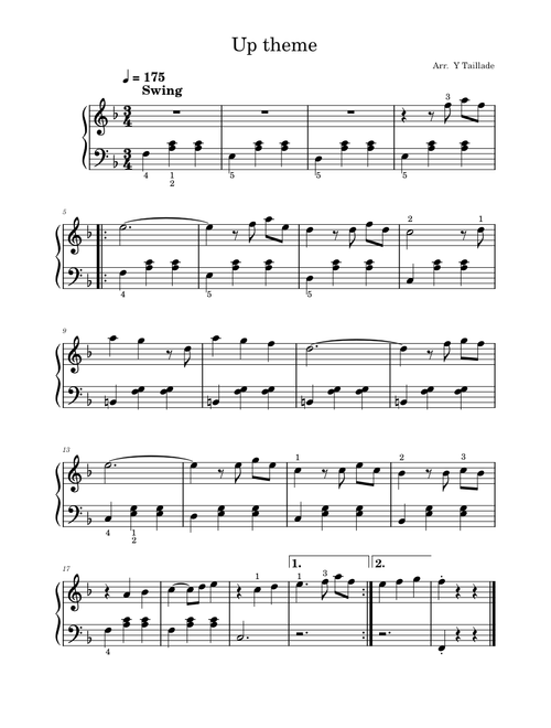 Disney Pixar's Up Main Theme Easy Piano Solo – Disney Disney Pixar's Up Main Theme Easy Piano Solo