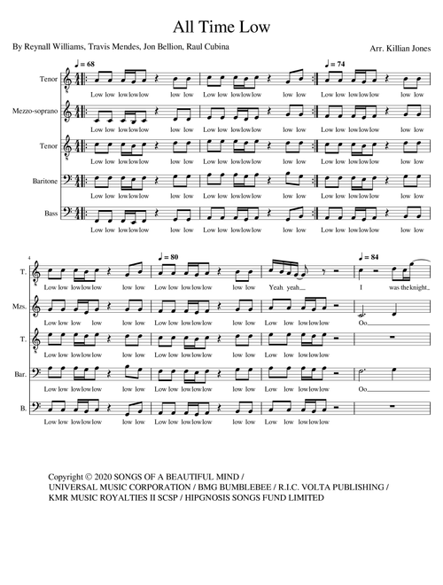 All Time Low (Arr. Killian Jones) - Jon Bellion (Lead Sheet - Fake Book)