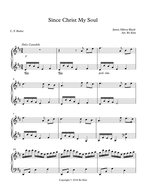 Since Christ My Soul From Sin Set Free (Solo Piano Arrangement) (Arr. Bo Kim) - James Milton Black (Piano Solo)