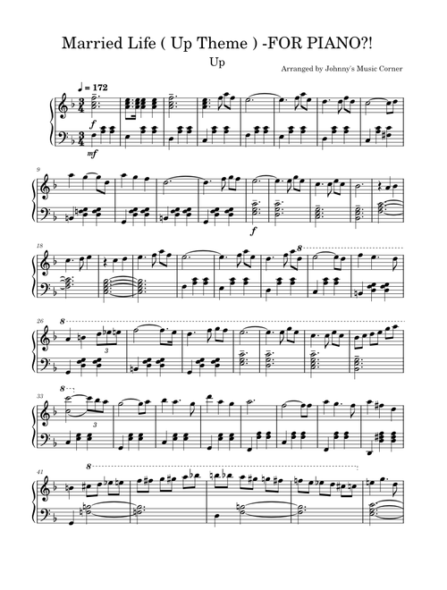 Married Life ( Up Theme ) - FOR PIANO?!