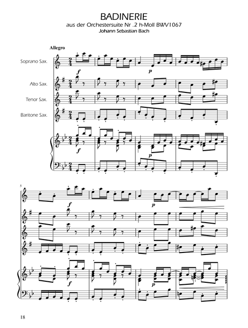 Badinerie - J.S Bach - BWV 1067 - Sax Quartet SATB (Arr. Ygor Nunes) - Johann Sebastian Bach (Woodwind Ensemble)