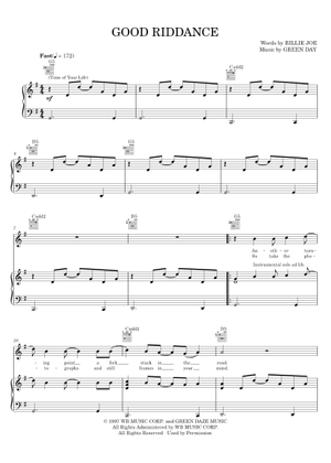 Play Official version of Good Riddance (Time of Your Life) Sheet Music ...