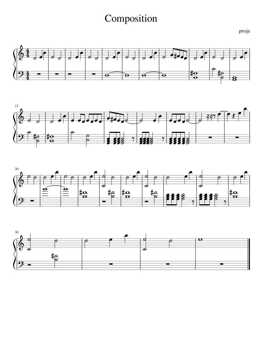 Composition Sheet music for Piano (Solo) Easy | Musescore.com
