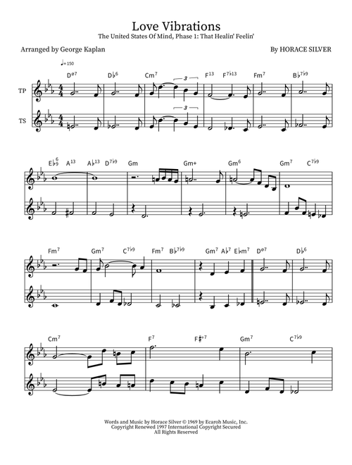 Love Vibrations (Arr. George Kaplan) - Horace Silver (Lead Sheet - Fake Book)