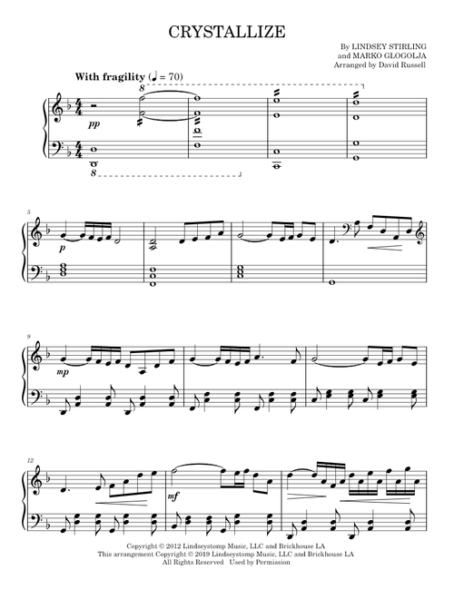 Crystallize - Lindsey Stirling (Easy Piano)