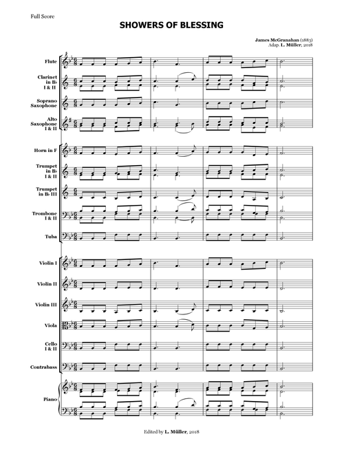 Showers of Blessing - for Beginner Orchestra. (Arr. L. Müller) - James McGranahan (Large Ensemble)
