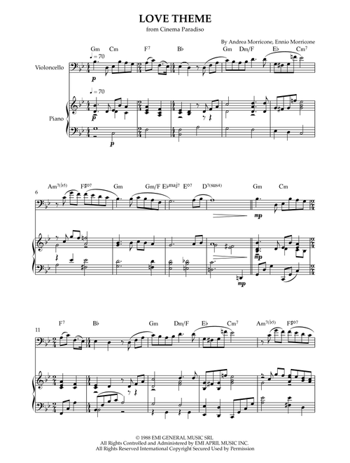 Love Theme (tema D'amore) (Arr. Karen Gueiros) - Andrea Morricone, Ennio Morricone (Cello and Piano)