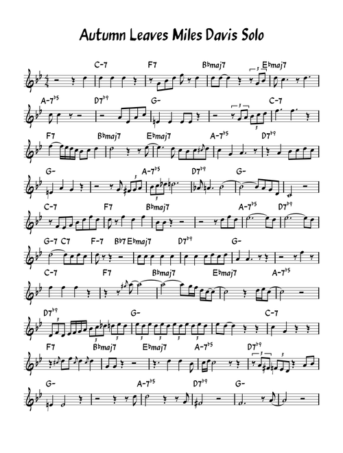 Autumn leaves – Miles Davis