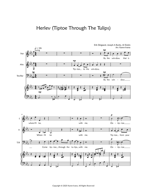 Tiptoe through the Tulips (Herlev) (Arr. Karen Ivana) - Erik Deigaard Joseph A Burke Al Dubin (Choral, SAB)