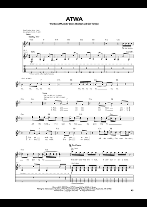 Atwa – System of a Down ATWA – System of a Down ATWA-DCI Sheet Music ...