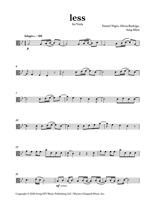 Less (Arr. Caio Costa) - Olivia Rodrigo (Viola Solo)