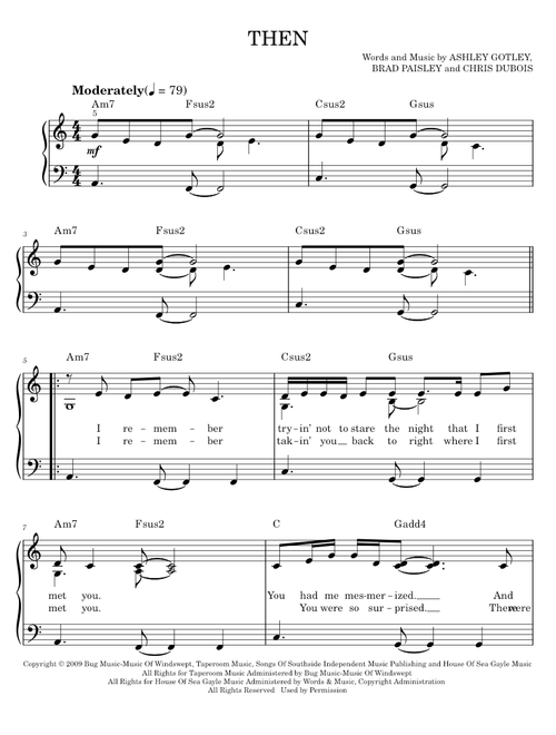 Then - Brad Paisley (Easy Piano)