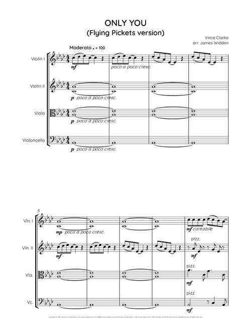Only You (Arr. James Widden) - Vince Clarke (String Quartet)