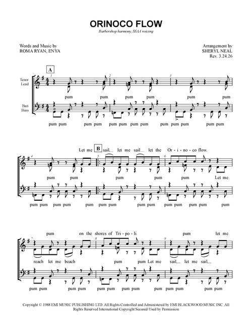 Orinoco Flow (Arr. Sheryl Neal) - Enya (Barbershop Quartet)