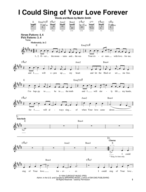 I Could Sing Of Your Love Forever - Delirious?, Passion Band (Easy Guitar)