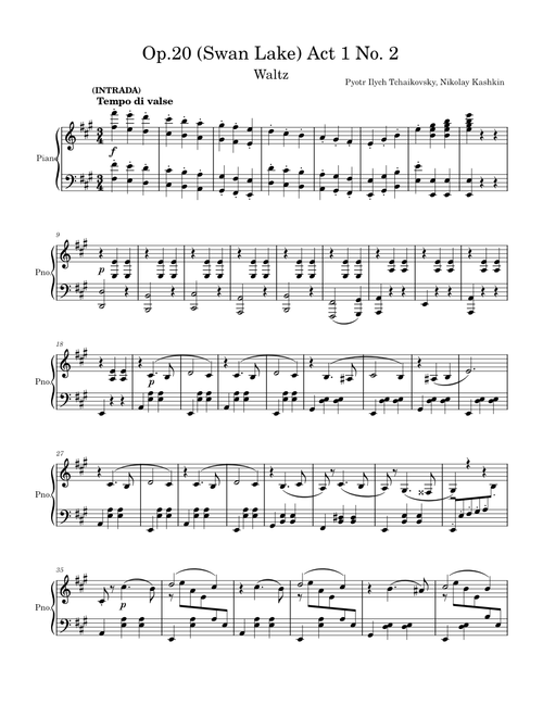 Swan Lake Op. 20 Act I No. 2: Waltz