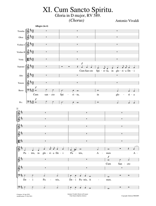 Gloria in D major, RV 589 - XI Cum Sancto Spiritu – Antonio Vivaldi