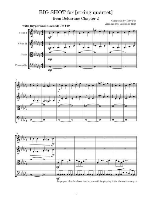 BIG SHOT for [string quartet] – Deltarune Chapter 2 - Toby Fox
