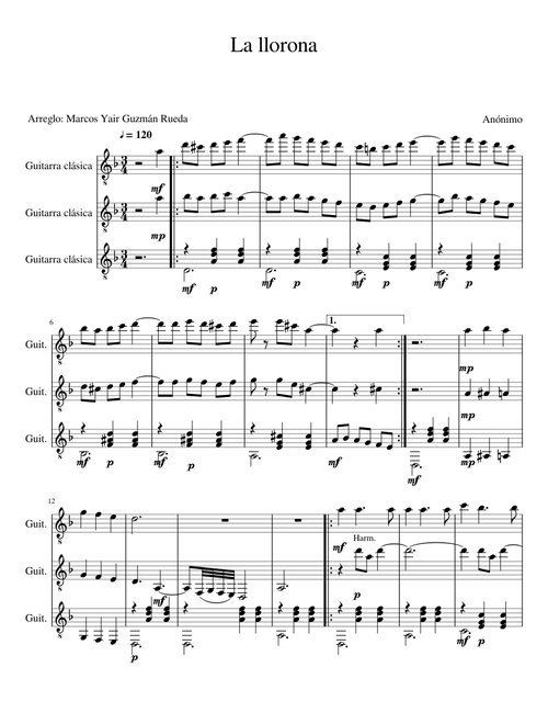 La Llorona - Trio de Guitarra-