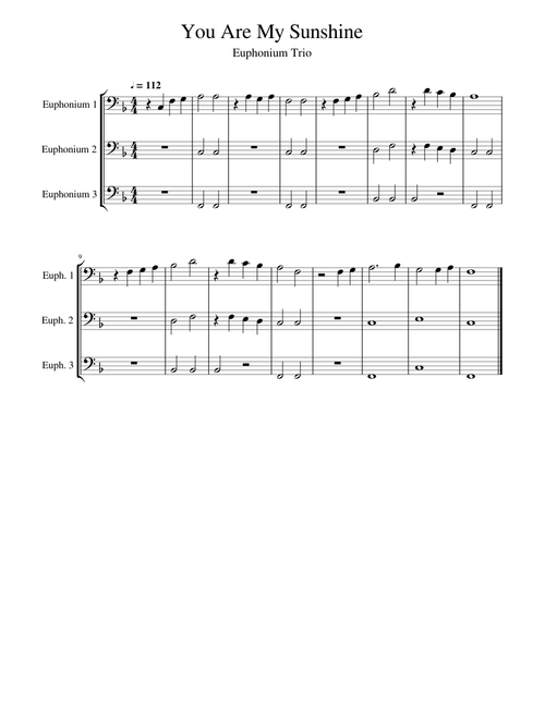 You Are My Sunshine - Euphonium Trio