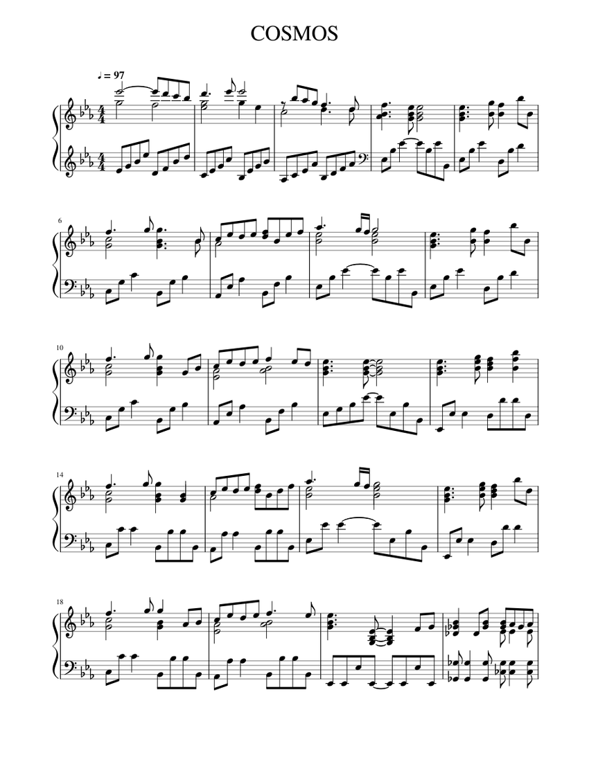 COSMOS Sheet Music for Piano (Solo) | MuseScore.com