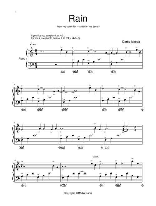 Rain (ver.2. just piano) - Danis (Piano Solo)