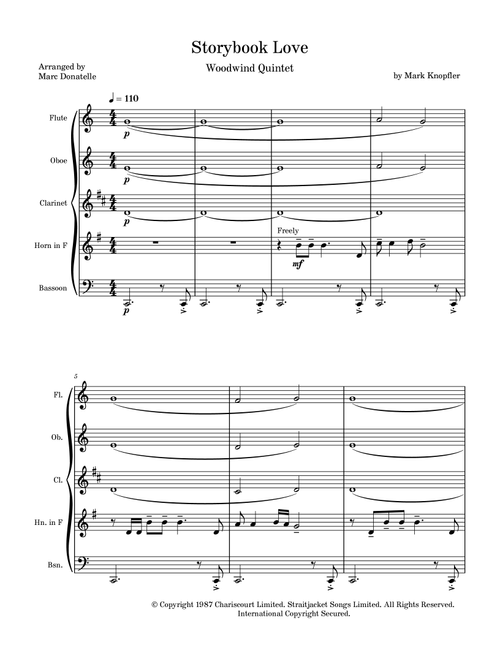 Once Upon A Time...storybook Love (Arr. Marc Donatelle) - Mark Knopfler (Woodwind Ensemble)