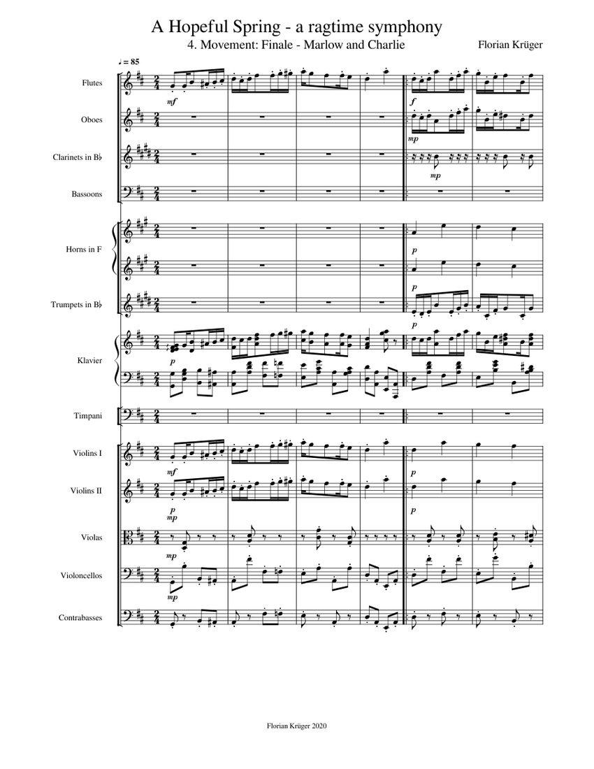 Ragtime Symphony No. I, 4. Movement (Finale Marlow and Charlie) Sheet