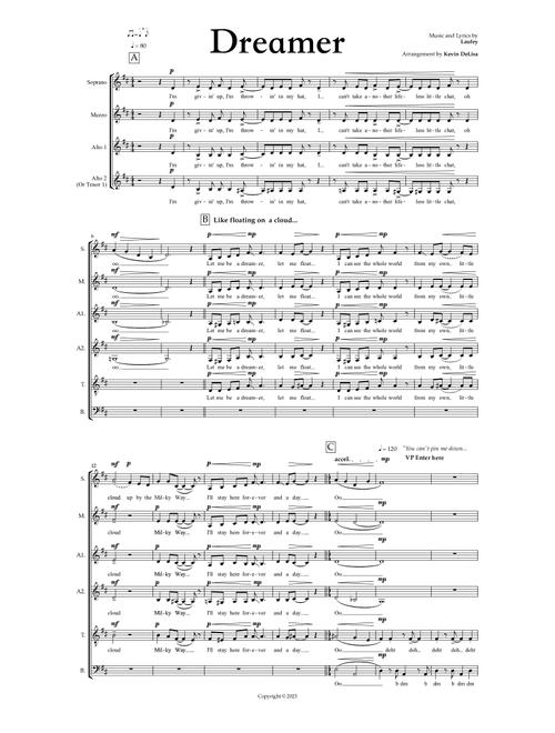 Dreamer (Arr. Kevin DeLisa) - Laufey (Choral, SATB divisi)