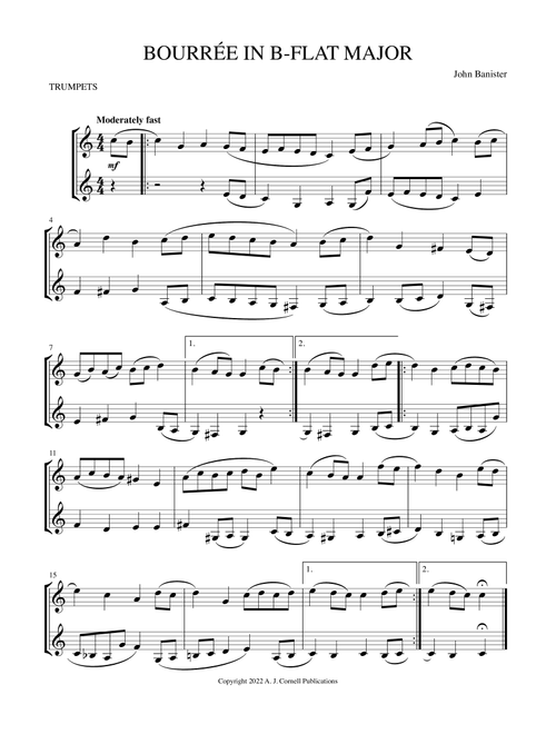 Bourrée in B-flat Major (Arr. Mark Phillips) - John Banister (Trumpet Duet)