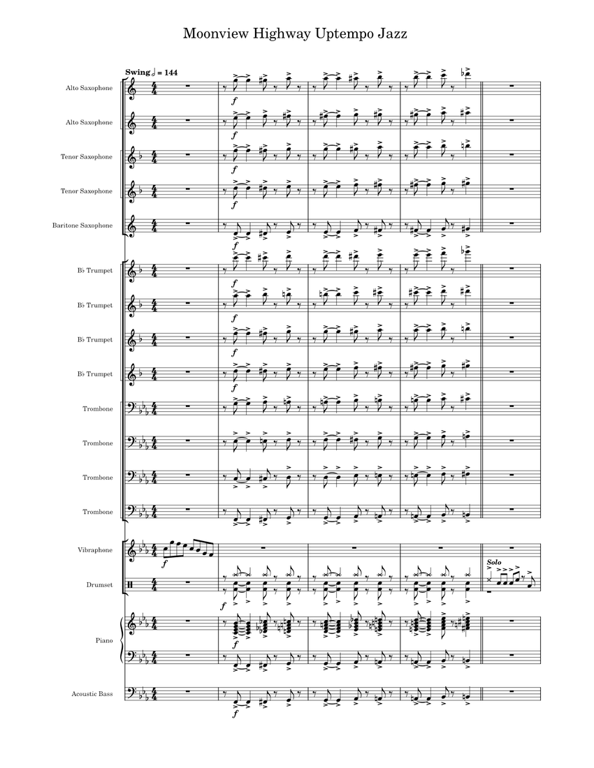 Moonview Highway Uptempo Jazz Mario Kart Wii Sheet Music for Piano