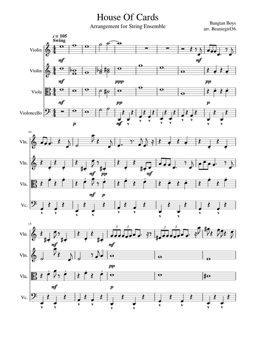 House Of Cards (BTS) for String Ensemble
