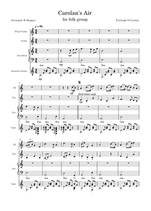 Carolan's Air (Am) – Misc Tunes Sheet Music and Tab with Chords