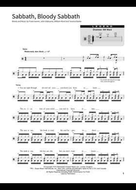 Play Official version of Sabbath bloody sabbath Sheet Music by