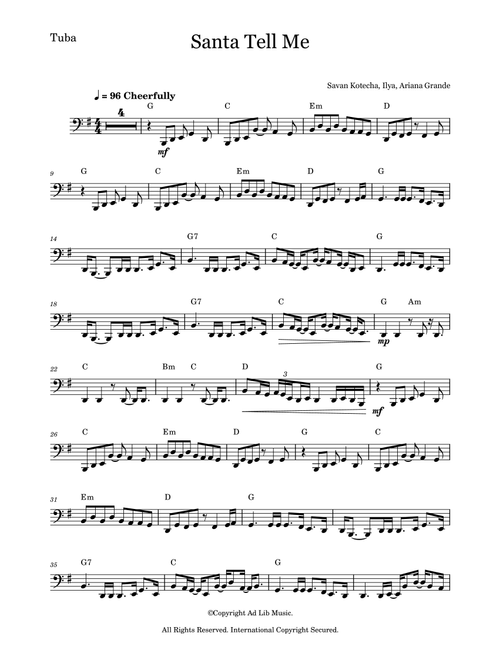 Santa Tell Me (Arr. Music Ad Lib) - Ariana Grande (Tuba Solo)