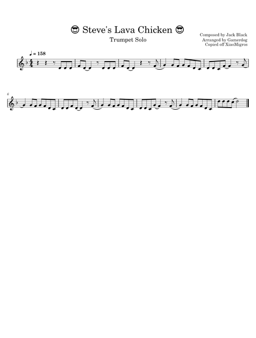 Steve's Lava Chicken – Trumpet Solo