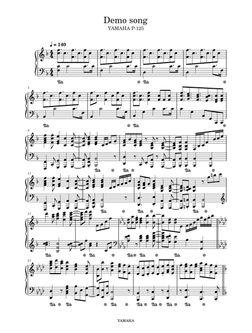 YAMAHA P-125 Demo song – Unknown
