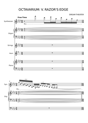 Octavarium – Dream Theater Sheet Music and Tab for Piano, Organ