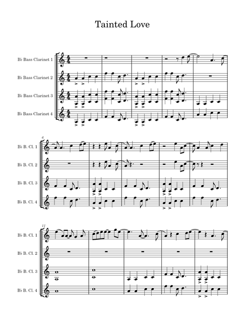 Tainted love – Soft Cell Tainted Love- Bass Clarinet
