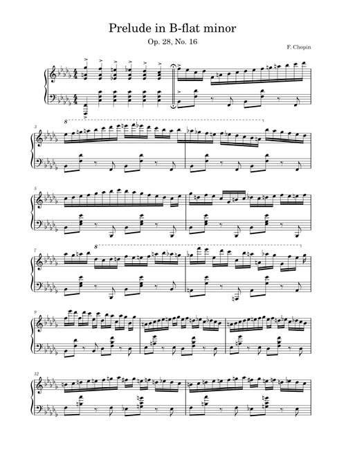 Prelude in B flat minor (Op. 28 N0. 16) – Frédéric Chopin