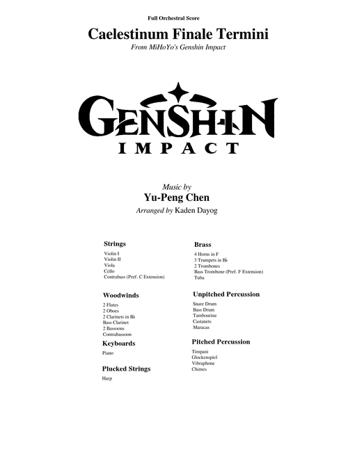 Yu-Peng Chen - Caelestinum Finale Termini ~ Orchestral Arrangement