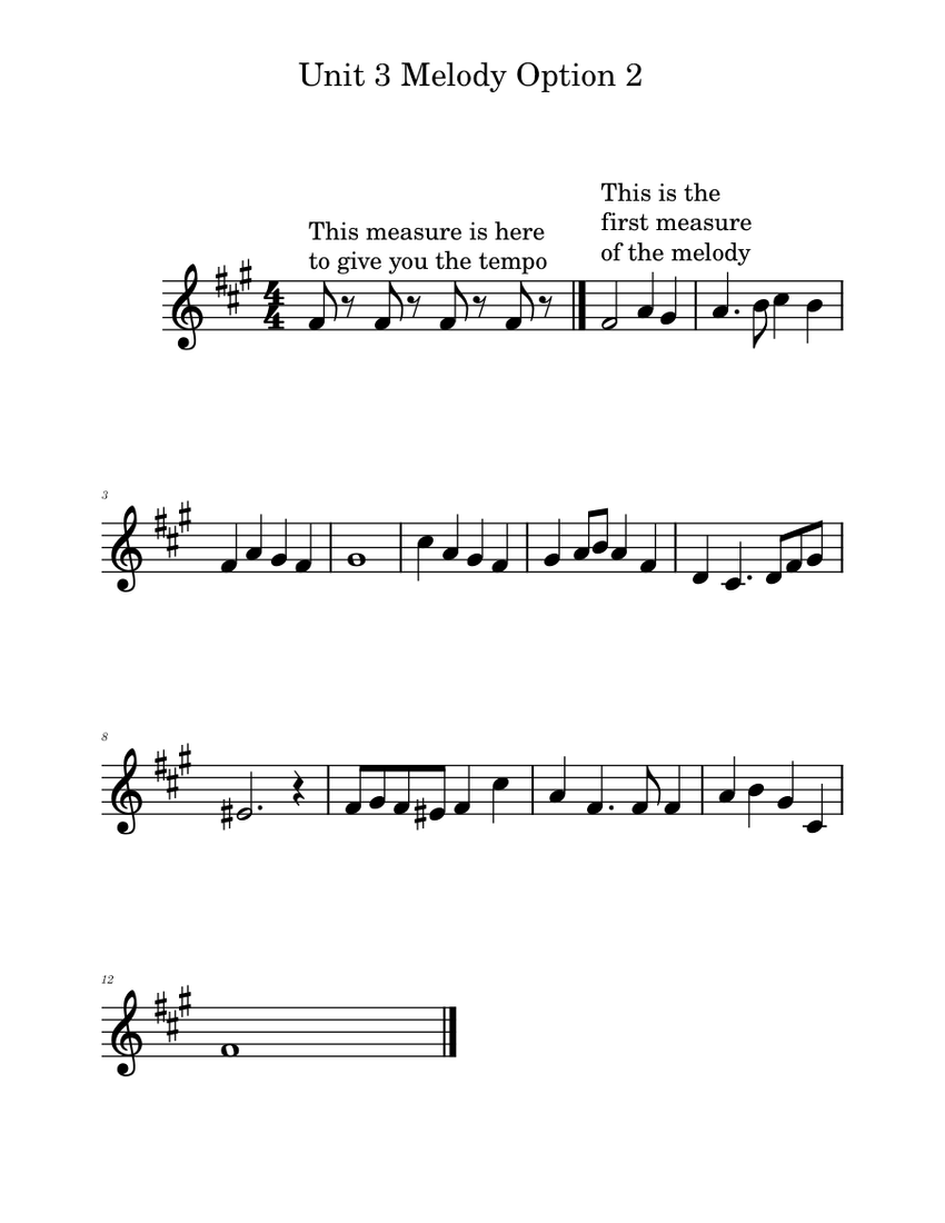 Unit 3 Melody Option 2 Sheet Music for Piano (Solo) easy | MuseScore.com