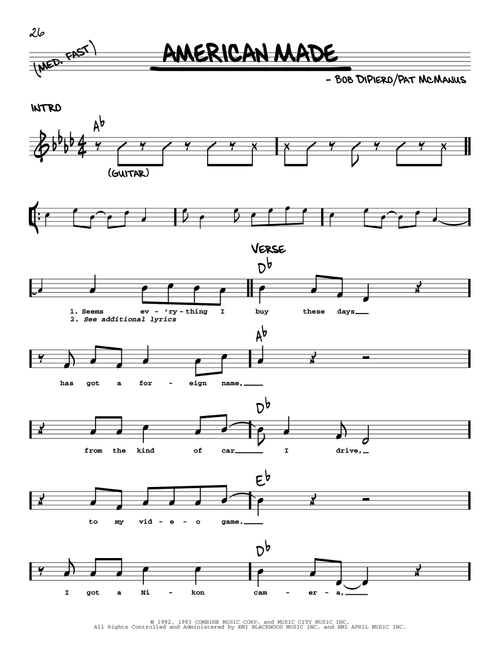 American Made - Oak Ridge Boys (Real Book - Melody-Chords-Lyrics)