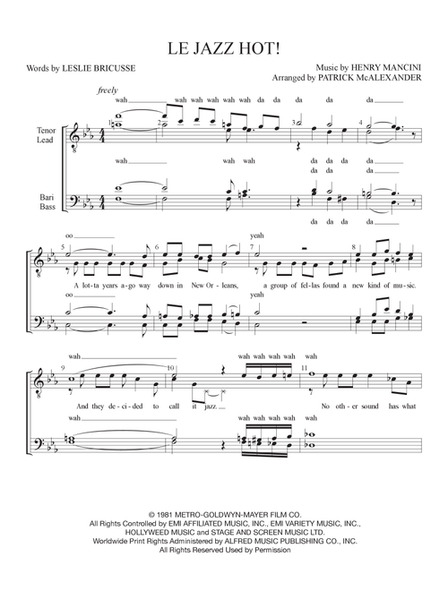 Le Jazz Hot (Arr. Patrick McAlexander) - Henry Mancini, Leslie Bricusse (Barbershop Quartet)