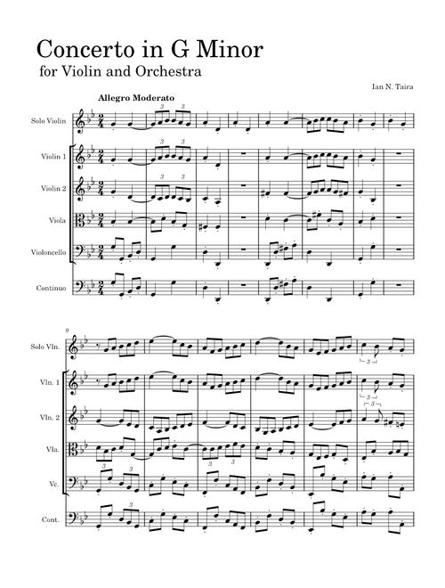 Allegro Moderato - Violin Concerto in G Minor
