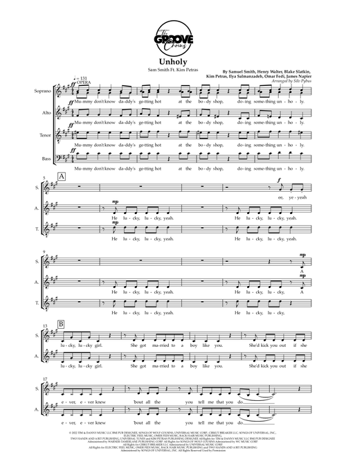 Unholy (Arr. Silv Pybus) - Sam Smith Feat. Kim Petras (Choral, SATB)